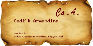Csák Armandina névjegykártya